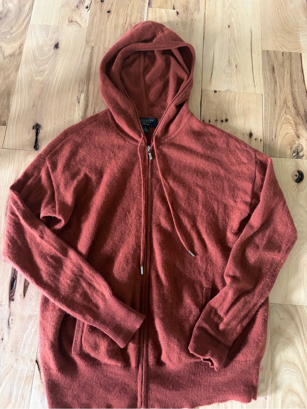 Charter Club Men's Rust Zip-Up Hooded Sweater